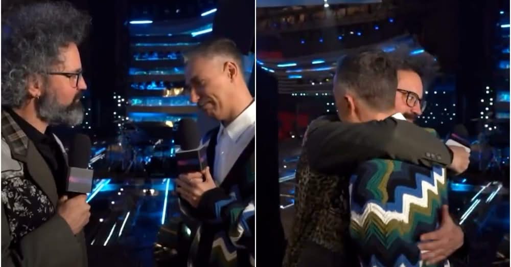 A Sanremo, Gabriele Corsi si commuove ascoltando Cristicchi e la sua canzone sull’Alzheimer: suo padre è malato